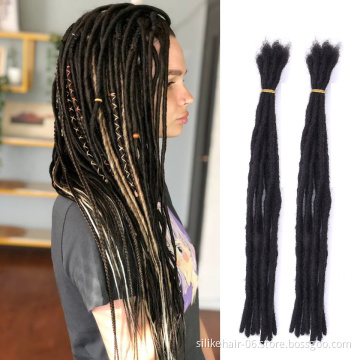 20inch Black 10Strands/Pack Handmade Soft Straight Artificial Afro Kinky Crochet Dreadlocks Braiding Synthetic Hair Extensions